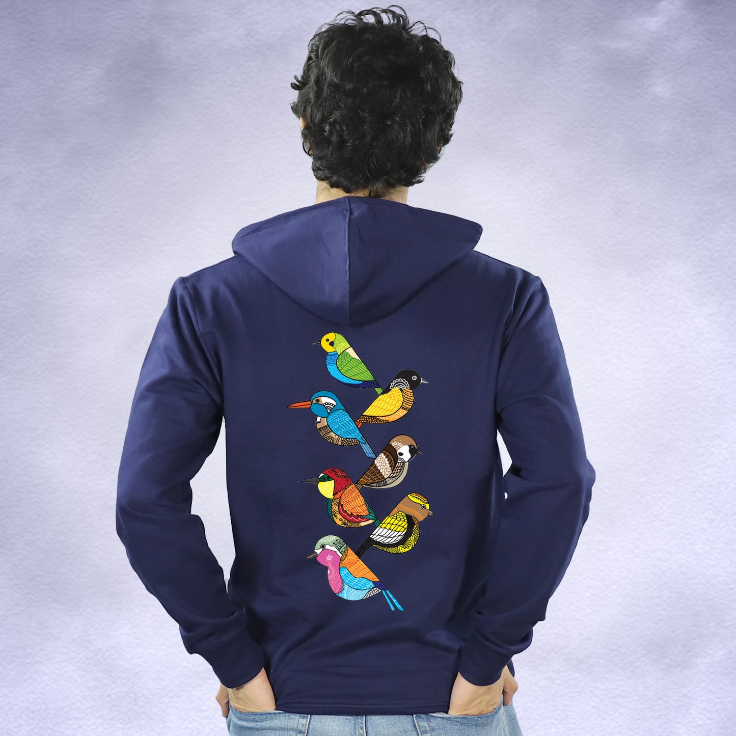 Arty Birds on Hoodie