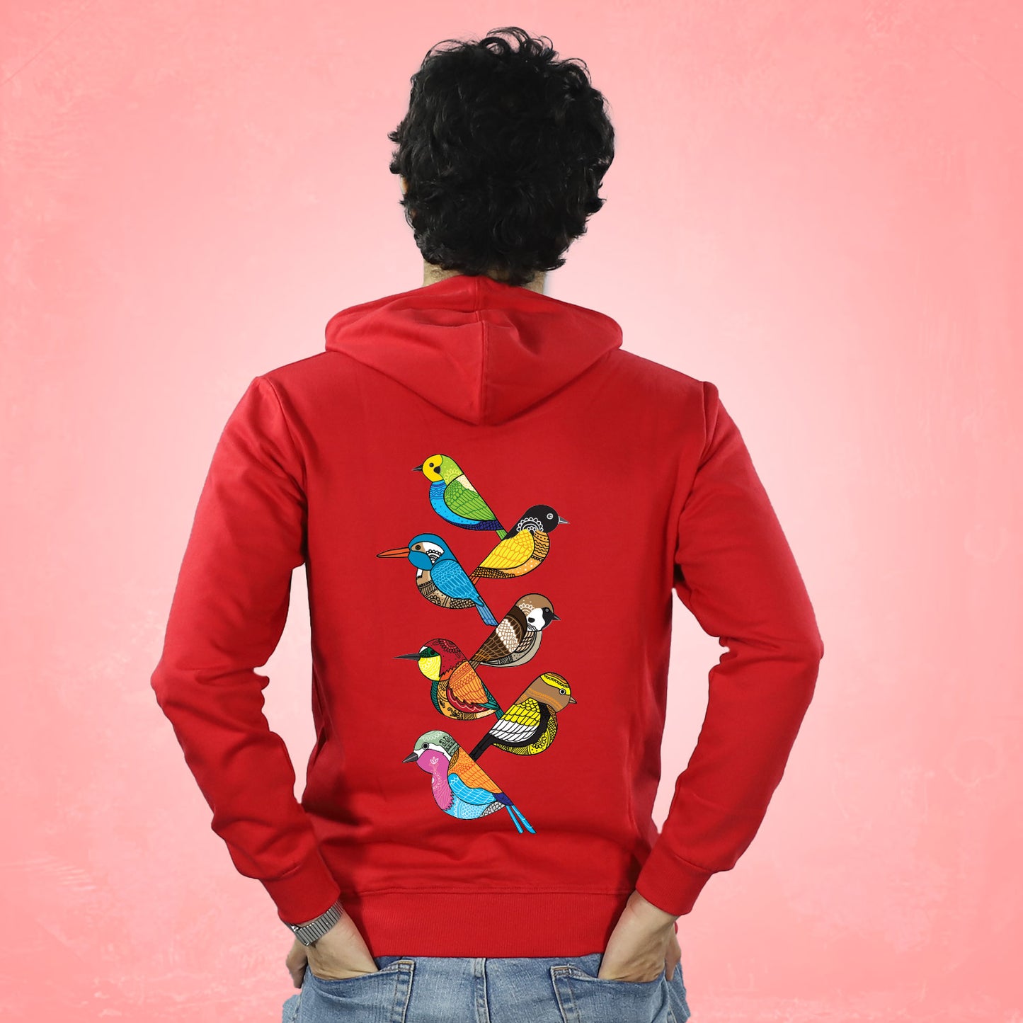 Arty Birds on Hoodie