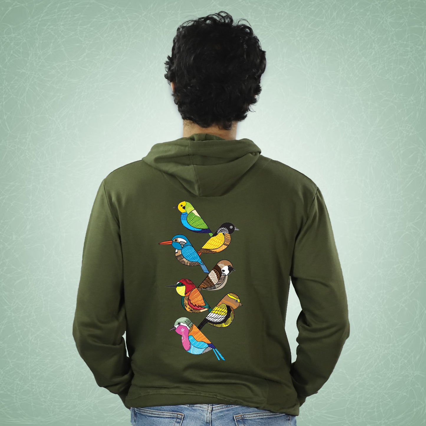 Arty Birds on Hoodie