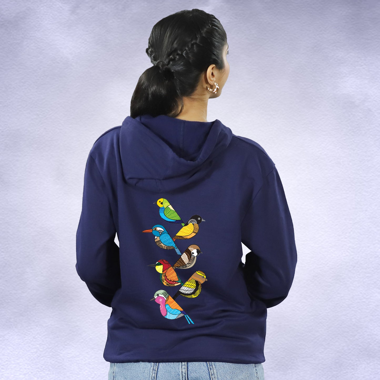 Arty Birds on Hoodie