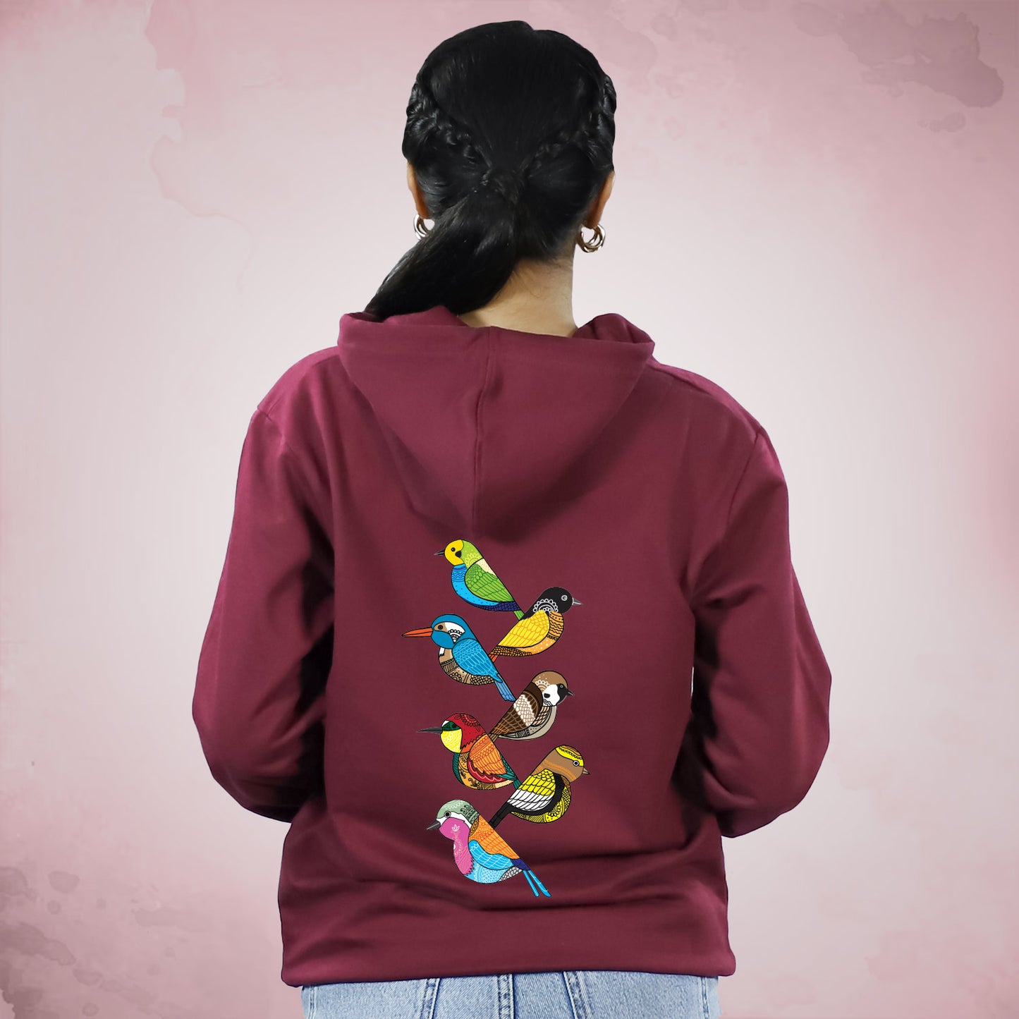Arty Birds on Hoodie
