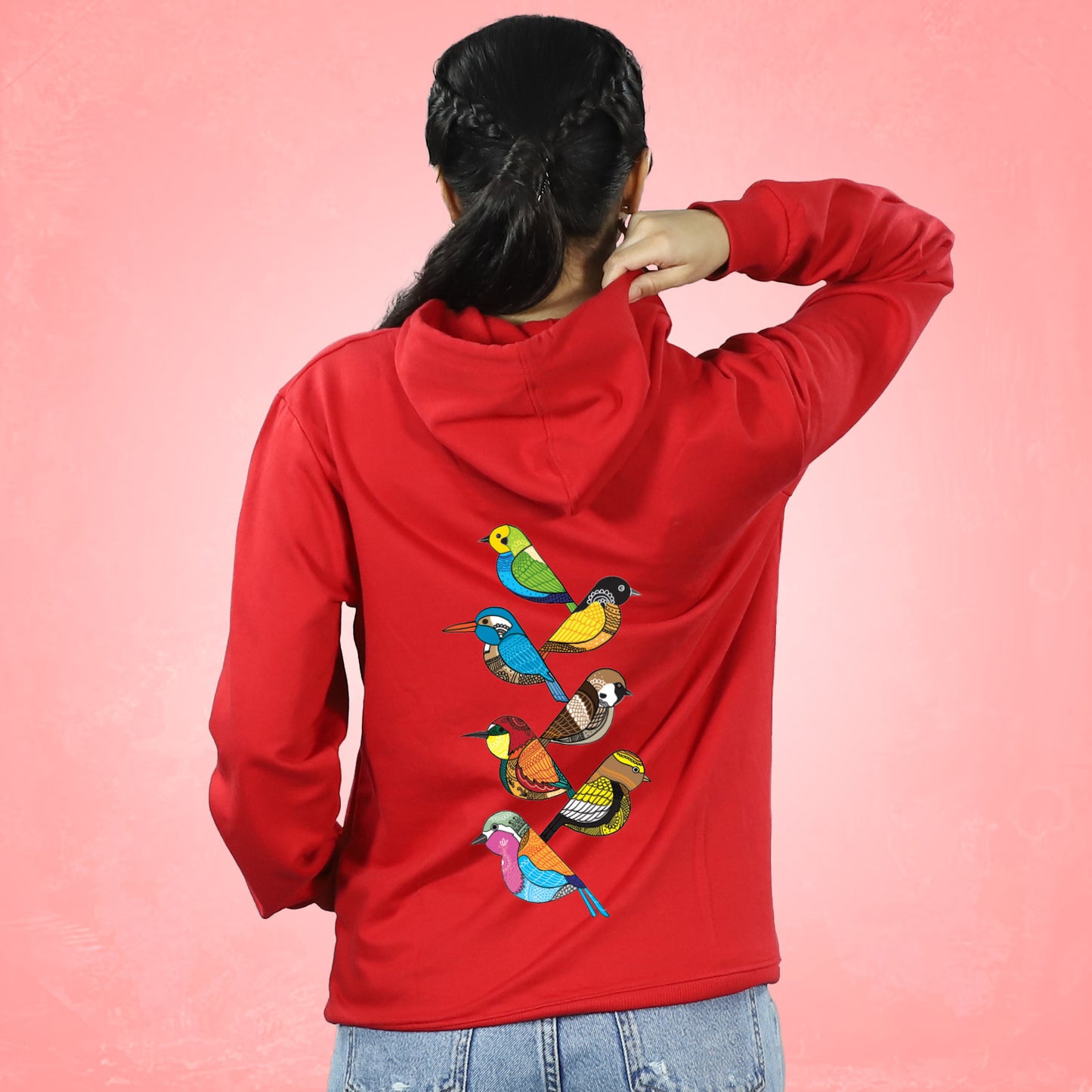 Arty Birds on Hoodie