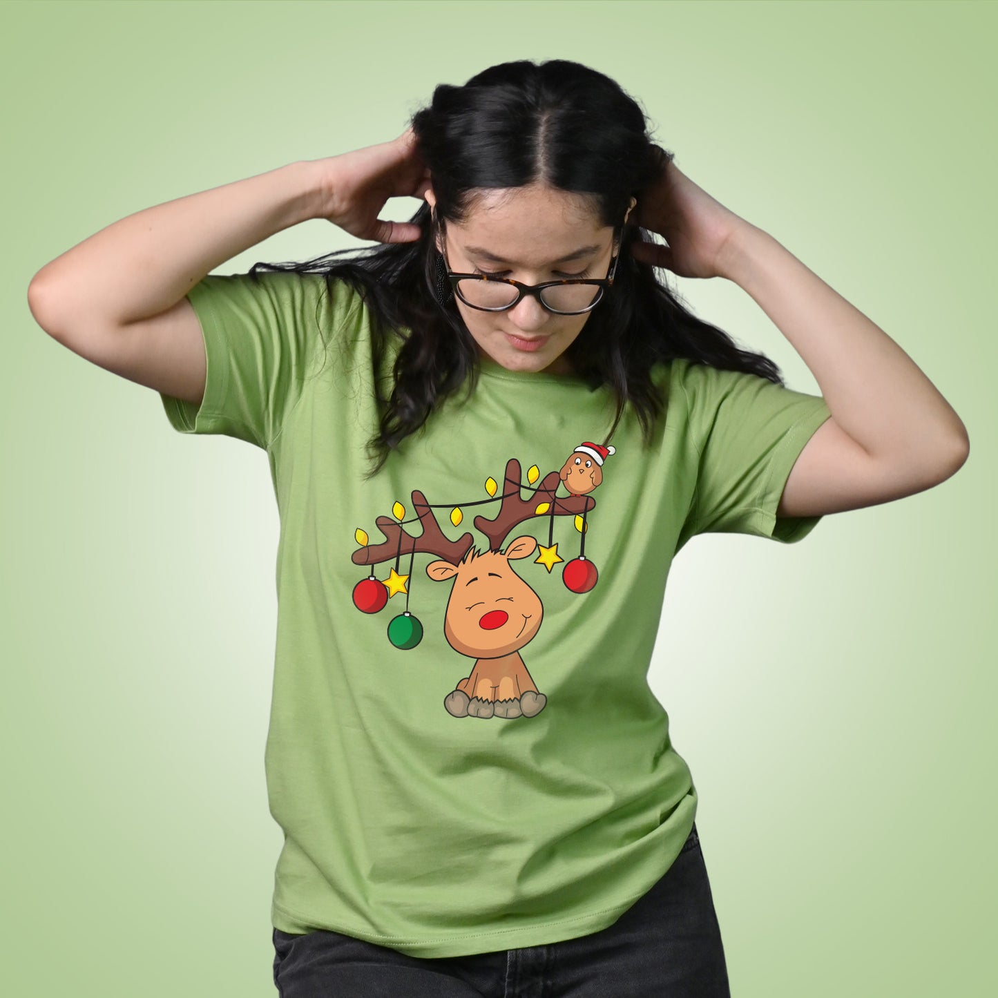 Christmas Reindeer on T-shirt