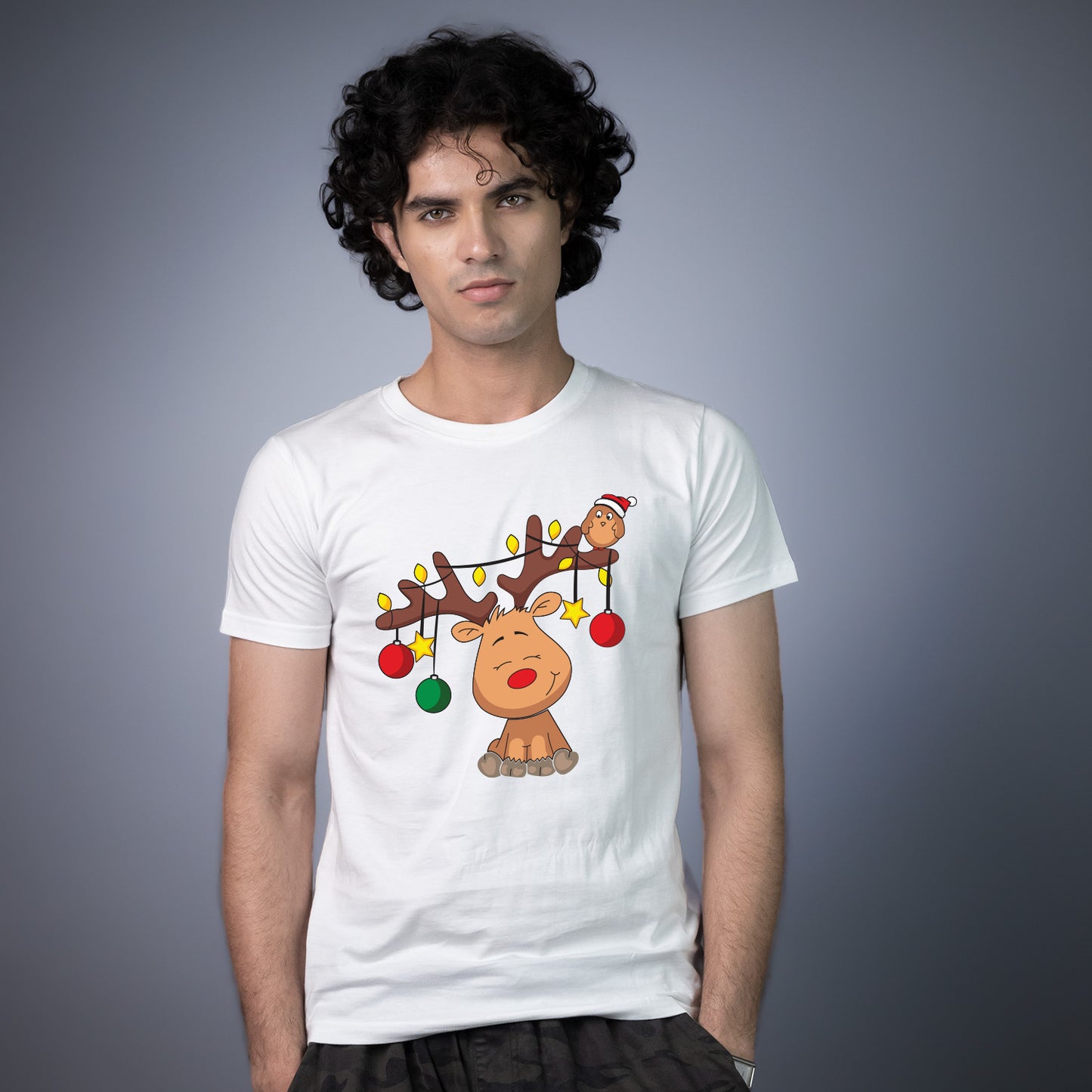 Christmas Reindeer on T-shirt