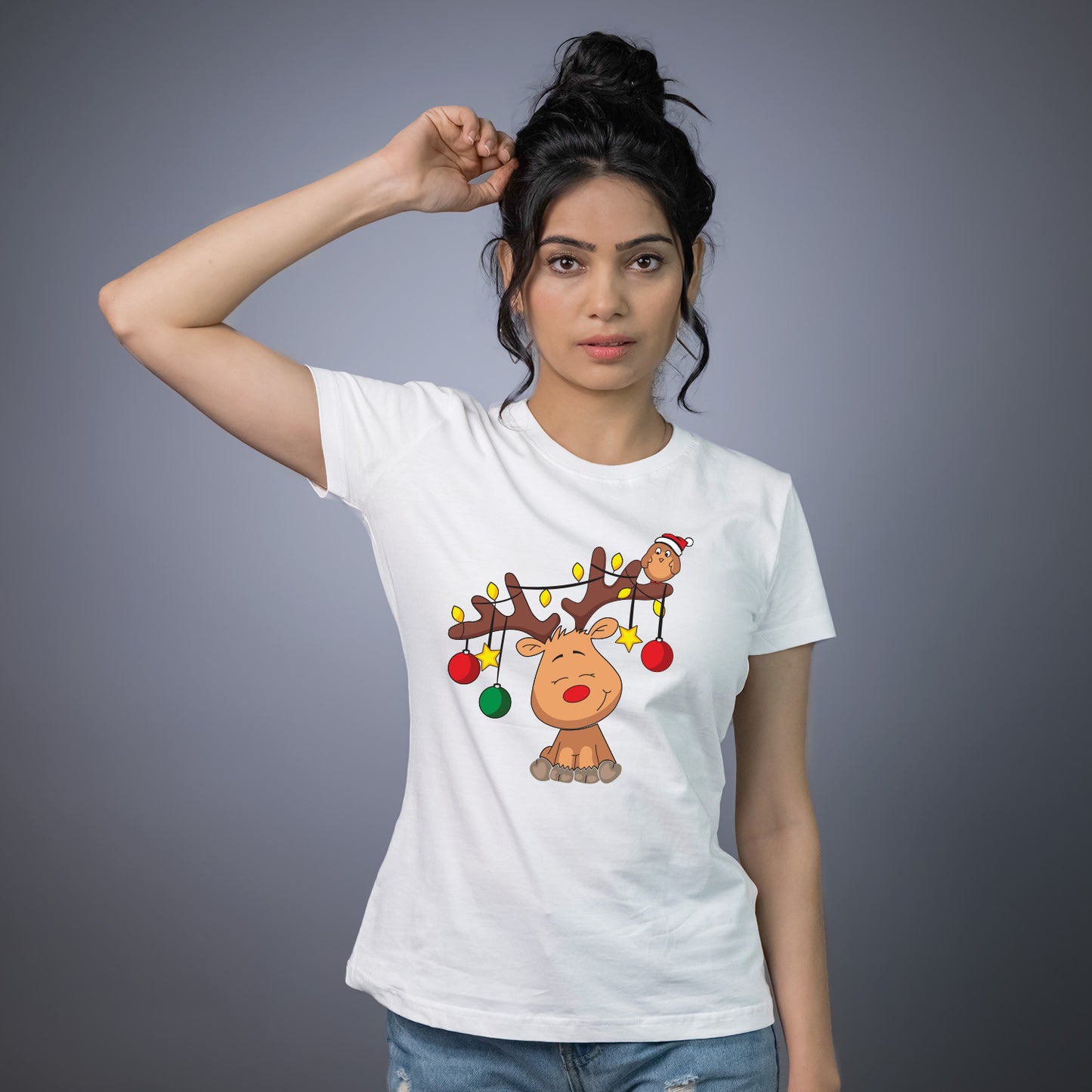 Christmas Reindeer on T-shirt