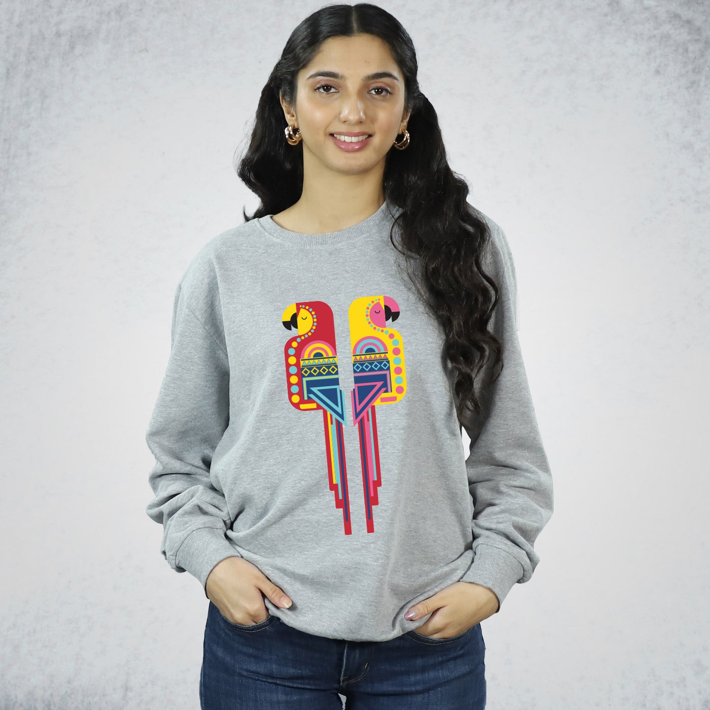 Parrots on Sweatshirt