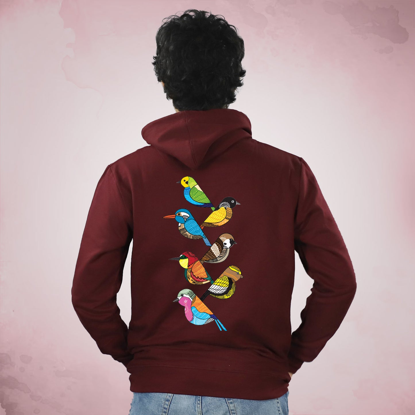 Arty Birds on Hoodie
