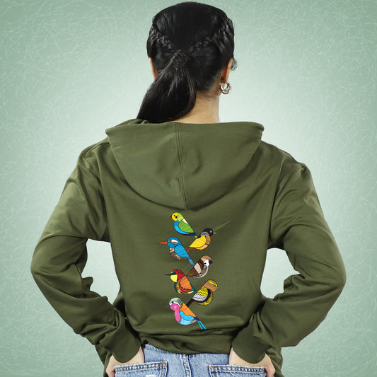 Arty Birds on Hoodie