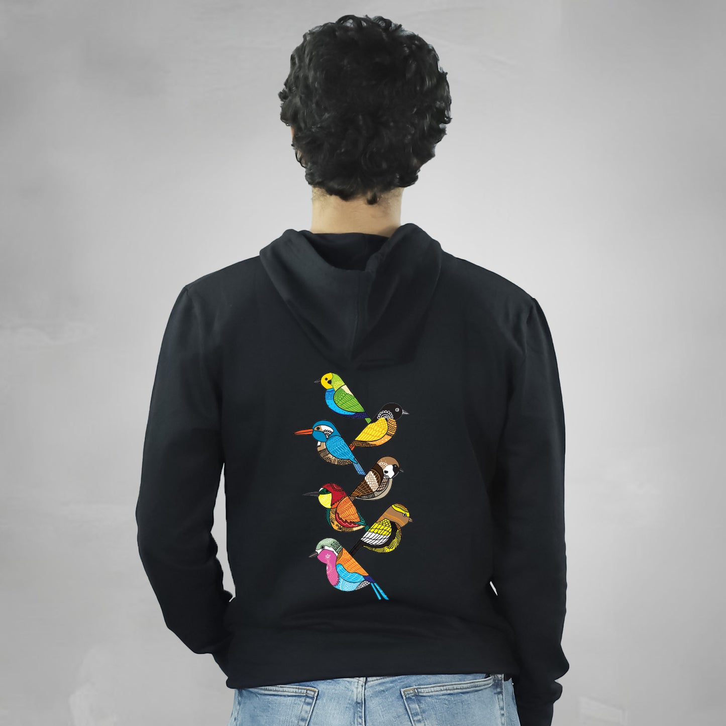 Arty Birds on Hoodie