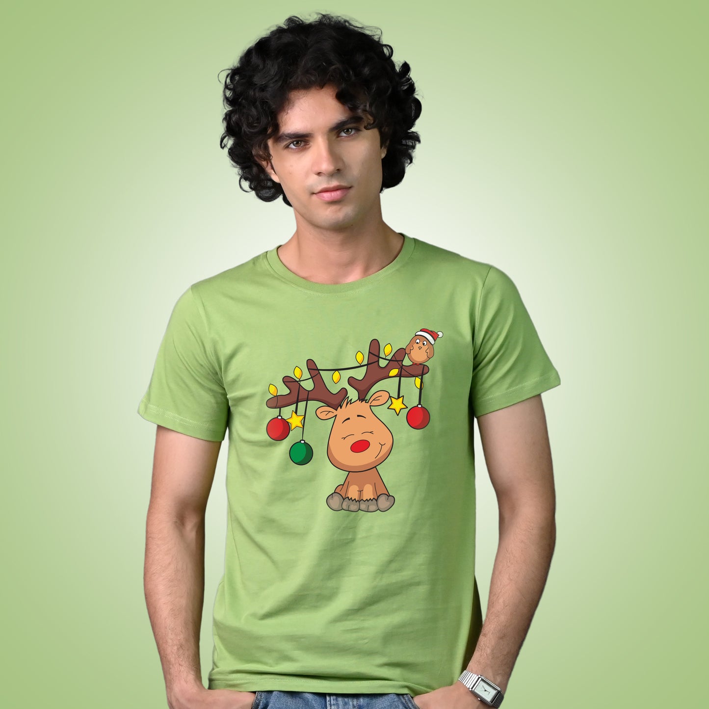 Christmas Reindeer on T-shirt