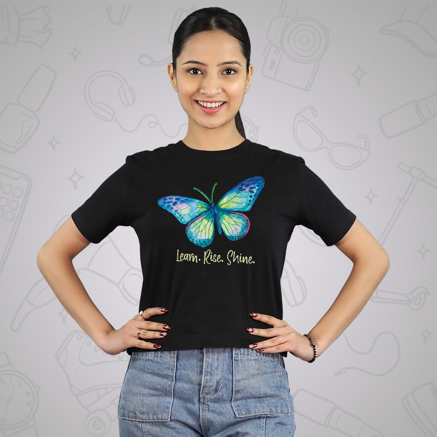 Butterfly on crop Top