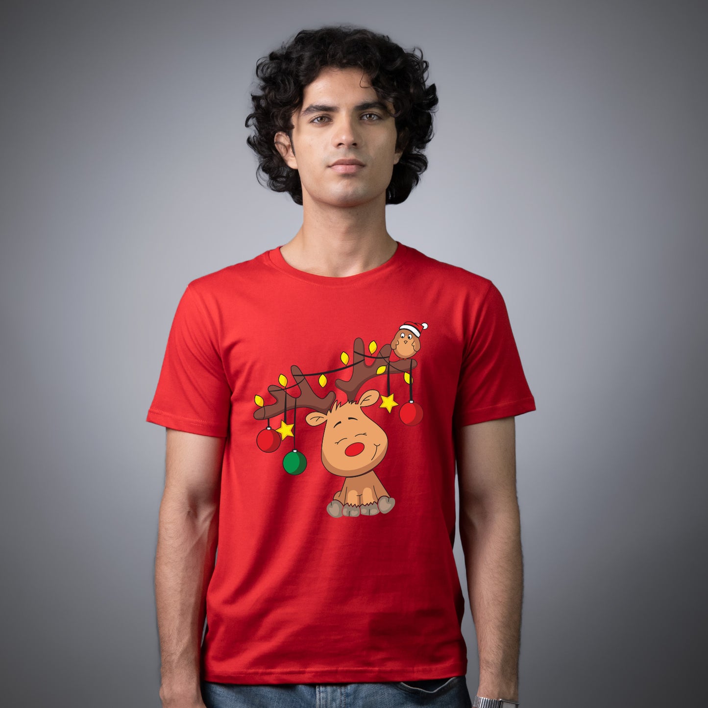 Christmas Reindeer on T-shirt