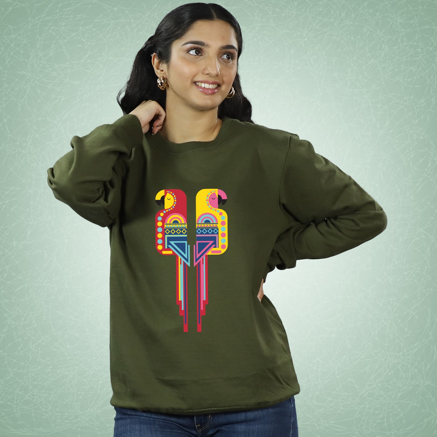 Parrots on Sweatshirt