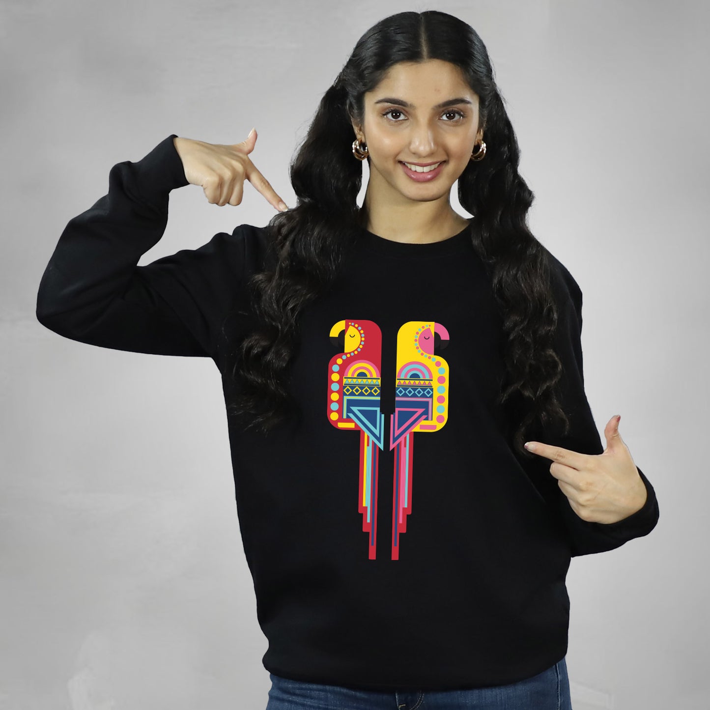 Parrots on Sweatshirt